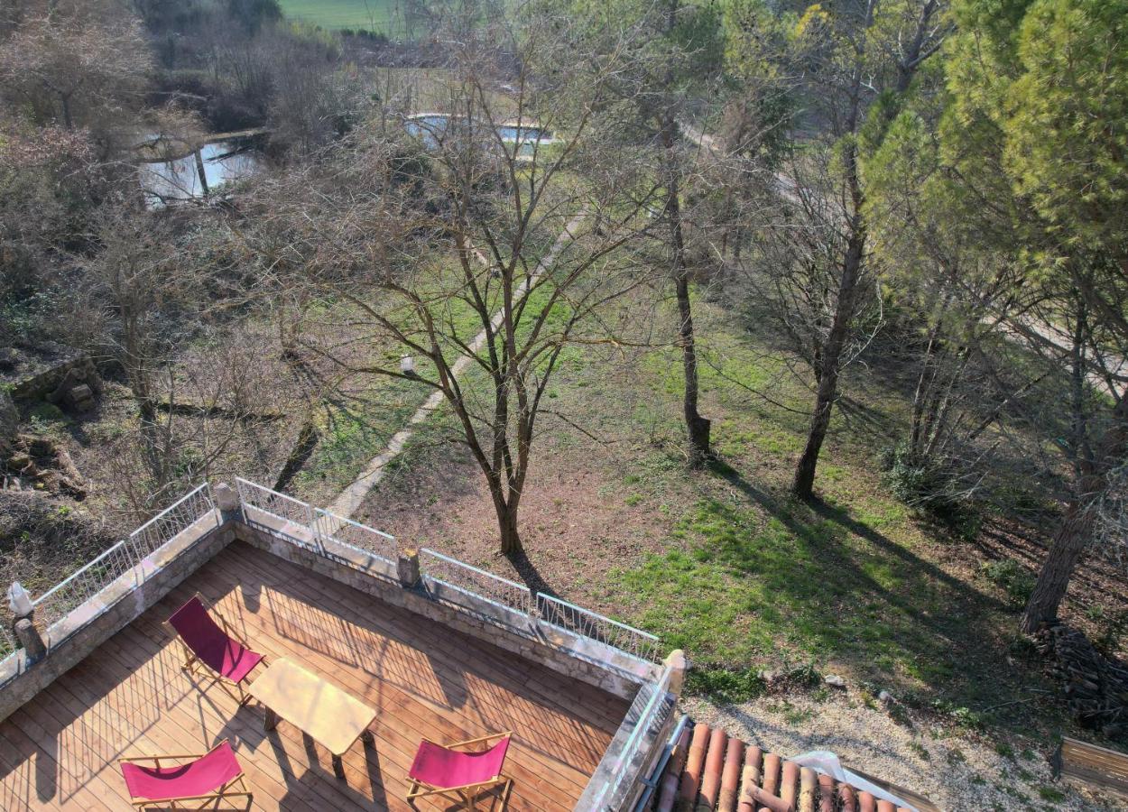 Grand Gite Les Cabanes De Fallot Pour 19 Personnes - Piscine Naturelle L'isle-Bouzon Bagian luar foto
