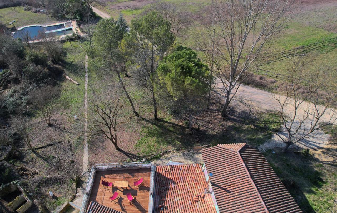Grand Gite Les Cabanes De Fallot Pour 19 Personnes - Piscine Naturelle L'isle-Bouzon Bagian luar foto